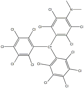 Bis(pentachlorophenyl)[4-(dimethylamino)-2,3,5,6-tetrachlorophenyl]methyl radical 구조식 이미지