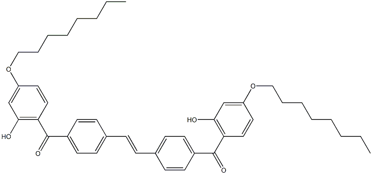 6,6'-[(Ethene-1,2-diyl)bis(4,1-phenylenecarbonyl)]bis(3-octyloxyphenol) 구조식 이미지