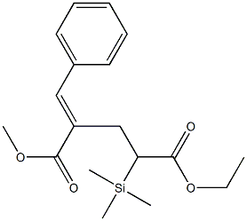 2-Benzylidene-4-(trimethylsilyl)pentanedioic acid 1-methyl 5-ethyl ester 구조식 이미지