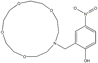 2-[(1-Aza-4,7,10,13-tetraoxacyclopentadecane-1-yl)methyl]-4-nitrophenol 구조식 이미지