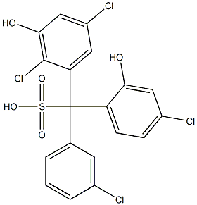 (3-Chlorophenyl)(4-chloro-2-hydroxyphenyl)(2,5-dichloro-3-hydroxyphenyl)methanesulfonic acid 구조식 이미지