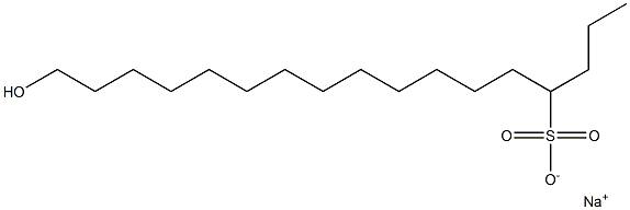 17-Hydroxyheptadecane-4-sulfonic acid sodium salt Structure