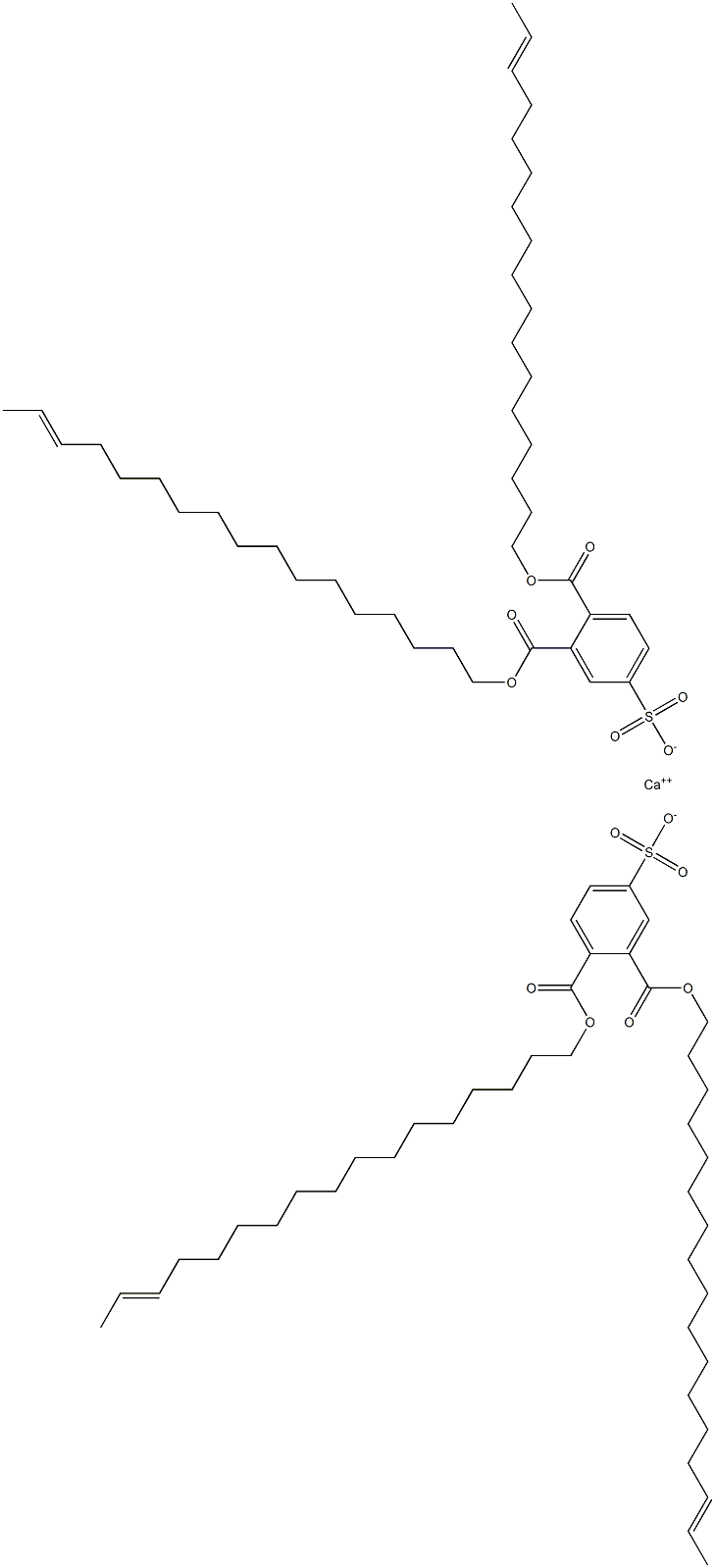 Bis[3,4-di(15-heptadecenyloxycarbonyl)benzenesulfonic acid]calcium salt Structure