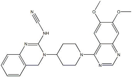 4-[4-[(2-Cyanoamino-3,4-dihydroquinazolin)-3-yl]-1-piperidinyl]-6,7-dimethoxyquinazoline Structure