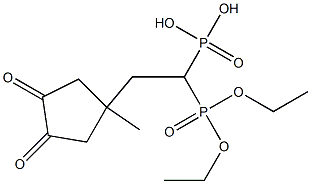 [2-(4-Methyl-1,2-dioxocyclopentan-4-yl)ethane-1,1-diyl]bis(phosphonic acid diethyl) ester 구조식 이미지