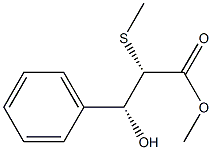 (2S,3R)-2-(Methylthio)-3-hydroxy-3-phenylpropanoic acid methyl ester 구조식 이미지