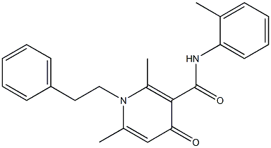 N-(2-Methylphenyl)-1-phenethyl-2,6-dimethyl-4-oxo-1,4-dihydro-3-pyridinecarboxamide Structure