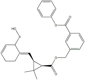 (1R,3S)-2,2-Dimethyl-3-[[(3E)-2,3,4,5-tetrahydro-2-oxothiophen]-3-ylidenemethyl]cyclopropane-1-carboxylic acid-3-(phenoxycarbonyl)benzyl ester Structure