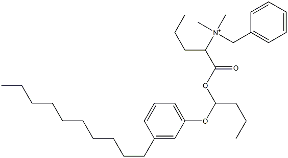 N,N-Dimethyl-N-benzyl-N-[1-[[1-(3-decylphenyloxy)butyl]oxycarbonyl]butyl]aminium 구조식 이미지