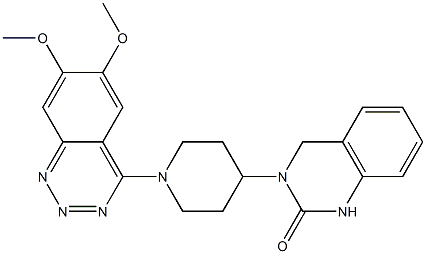 4-[4-[(1,2,3,4-Tetrahydro-2-oxoquinazolin)-3-yl]piperidino]-6,7-dimethoxy-1,2,3-benzotriazine 구조식 이미지