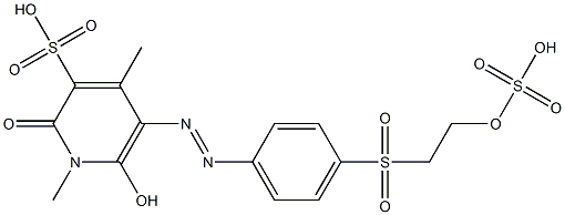 1,2-Dihydro-6-hydroxy-1,4-dimethyl-2-oxo-5-[[4-[[2-(sulfooxy)ethyl]sulfonyl]phenyl]azo]-3-pyridinesulfonic acid 구조식 이미지