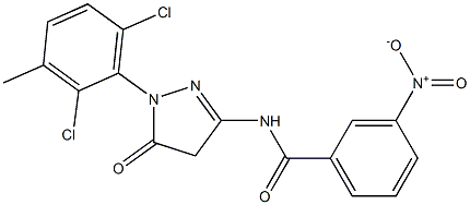 1-(2,6-Dichloro-3-methylphenyl)-3-(3-nitrobenzoylamino)-5(4H)-pyrazolone 구조식 이미지
