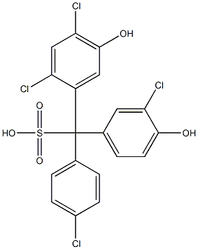 (4-Chlorophenyl)(3-chloro-4-hydroxyphenyl)(2,4-dichloro-5-hydroxyphenyl)methanesulfonic acid Structure