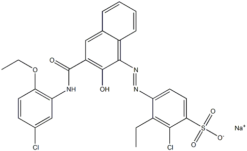 2-Chloro-3-ethyl-4-[[3-[[(3-chloro-6-ethoxyphenyl)amino]carbonyl]-2-hydroxy-1-naphtyl]azo]benzenesulfonic acid sodium salt Structure