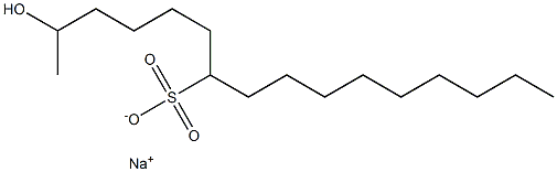 2-Hydroxyhexadecane-7-sulfonic acid sodium salt Structure