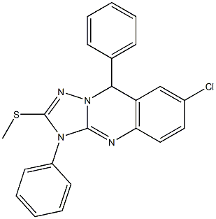 7-Chloro-3,9-dihydro-2-methylthio-3,9-diphenyl[1,2,4]triazolo[5,1-b]quinazoline 구조식 이미지