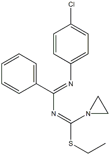 4-(1-Aziridinyl)-4-ethylthio-1-(4-chlorophenyl)-2-phenyl-1,3-diaza-1,3-butadiene Structure