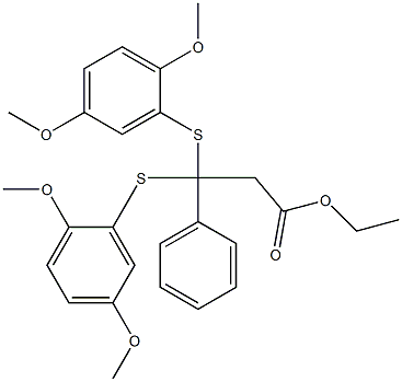 3-Phenyl-3,3-bis(2,5-dimethoxyphenylthio)propionic acid ethyl ester Structure