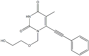 1-(2-Hydroxyethoxymethyl)-6-(phenylethynyl)thymine Structure