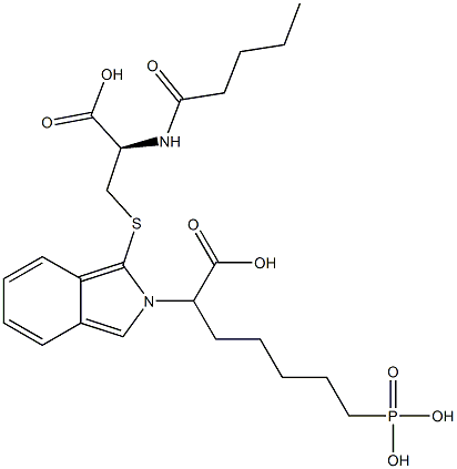 S-[2-(6-Phosphono-1-carboxyhexyl)-2H-isoindol-1-yl]-N-valeryl-L-cysteine Structure