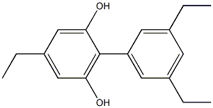 5-Ethyl-2-(3,5-diethylphenyl)benzene-1,3-diol 구조식 이미지