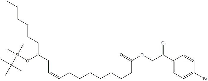 (Z)-12-[(tert-Butyldimethylsilyl)oxy]-9-octadecenoic acid 2-(4-bromophenyl)-2-oxoethyl ester 구조식 이미지