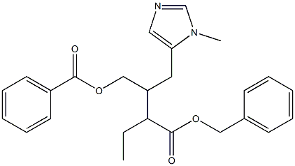 3-[(Benzoyloxy)methyl]-2-ethyl-4-(1-methyl-1H-imidazol-5-yl)butanoic acid benzyl ester 구조식 이미지