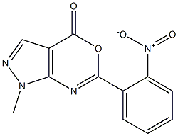 1-Methyl-6-(2-nitrophenyl)pyrazolo[3,4-d][1,3]oxazin-4(1H)-one 구조식 이미지