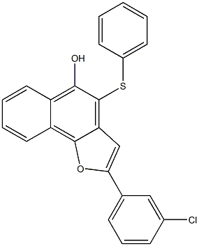 4-Phenylthio-2-(3-chlorophenyl)naphtho[1,2-b]furan-5-ol 구조식 이미지
