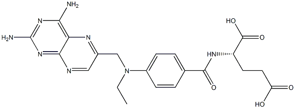 N-[4-[[(2,4-Diaminopteridin-6-yl)methyl]ethylamino]benzoyl]-L-glutamic acid 구조식 이미지