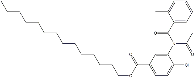 3-[(2-Methylphenylcarbonyl)acetylamino]-4-chlorobenzoic acid tetradecyl ester Structure