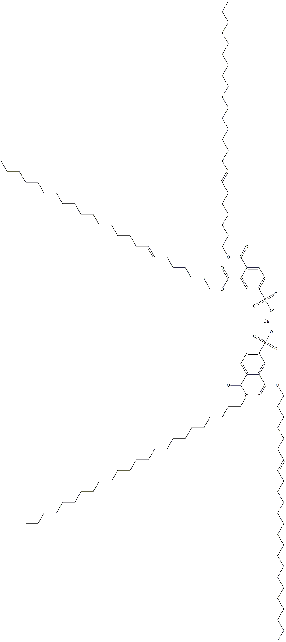 Bis[3,4-di(7-tetracosenyloxycarbonyl)benzenesulfonic acid]calcium salt Structure