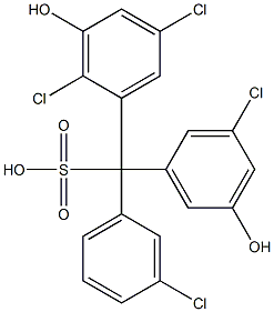 (3-Chlorophenyl)(3-chloro-5-hydroxyphenyl)(2,5-dichloro-3-hydroxyphenyl)methanesulfonic acid 구조식 이미지