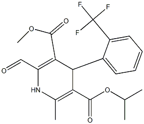 4-(2-Trifluoromethyl-phenyl)-2-formyl-6-methyl-1,4-dihydropyridine-3,5-dicarboxylic acid 3-methyl 5-isopropyl ester 구조식 이미지