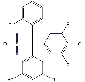 (2-Chlorophenyl)(3-chloro-5-hydroxyphenyl)(3,5-dichloro-4-hydroxyphenyl)methanesulfonic acid Structure