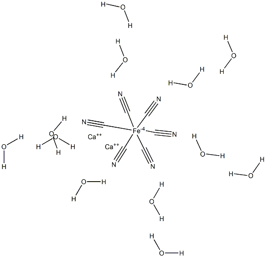 Calcium hexacyanoferrate(II) dodecahydrate Structure