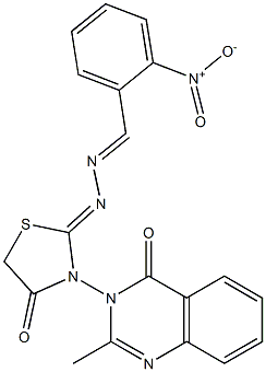 2-Nitrobenzaldehyde [3-[(3,4-dihydro-2-methyl-4-oxoquinazolin)-3-yl]-4-oxothiazolidin-2-ylidene]hydrazone Structure