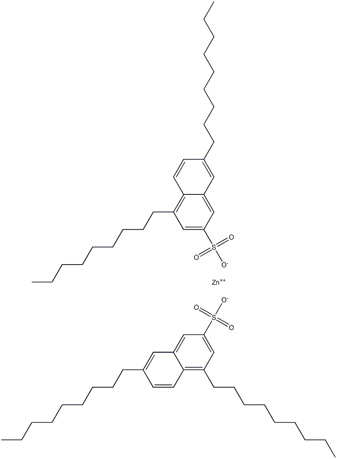 Bis(4,7-dinonyl-2-naphthalenesulfonic acid)zinc salt Structure