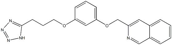 3-[3-[3-(1H-Tetrazol-5-yl)propoxy]phenoxymethyl]isoquinoline 구조식 이미지