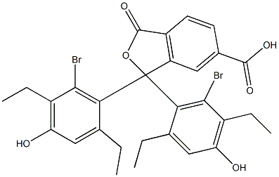 1,1-Bis(6-bromo-2,5-diethyl-4-hydroxyphenyl)-1,3-dihydro-3-oxoisobenzofuran-6-carboxylic acid 구조식 이미지