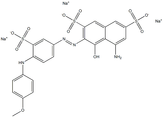 5-Amino-3-[4-(p-anisidino)-3-sulfophenylazo]-4-hydroxy-2,7-naphthalenedisulfonic acid trisodium salt 구조식 이미지