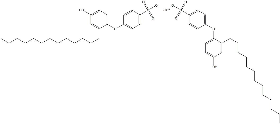 Bis(4'-hydroxy-2'-tridecyl[oxybisbenzene]-4-sulfonic acid)calcium salt Structure