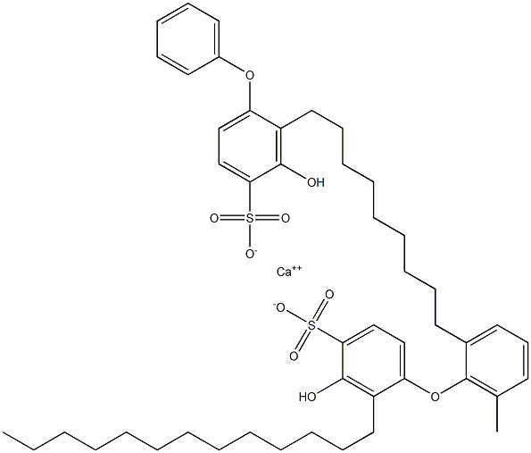 Bis(3-hydroxy-2-tridecyl[oxybisbenzene]-4-sulfonic acid)calcium salt Structure