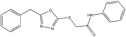 N-Phenyl-2-[(5-benzyl-1,3,4-oxadiazol-2-yl)thio]acetamide 구조식 이미지