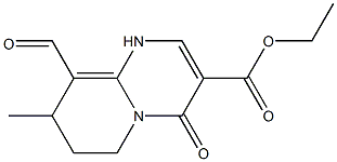 9-Formyl-8-methyl-4-oxo-1,6,7,8-tetrahydro-4H-pyrido[1,2-a]pyrimidine-3-carboxylic acid ethyl ester Structure