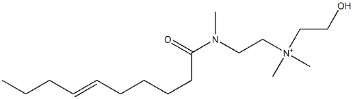 2-[N-(6-Decenoyl)-N-methylamino]-N-(2-hydroxyethyl)-N,N-dimethylethanaminium 구조식 이미지