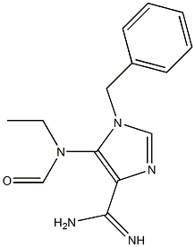 1-Benzyl-5-[formyl(ethyl)amino]-1H-imidazole-4-carboxamidine 구조식 이미지