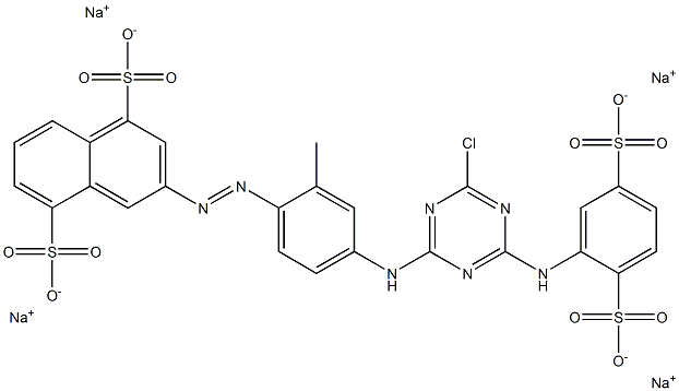 3-[4-[4-Chloro-6-(2,5-disulfoanilino)-1,3,5-triazin-2-ylamino]-2-methylphenylazo]-1,5-naphthalenedisulfonic acid tetrasodium salt Structure