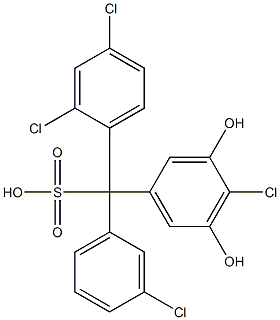 (3-Chlorophenyl)(2,4-dichlorophenyl)(4-chloro-3,5-dihydroxyphenyl)methanesulfonic acid Structure