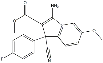 3-Amino-1-cyano-5-methoxy-1-(4-fluorophenyl)-1H-indene-2-carboxylic acid methyl ester Structure